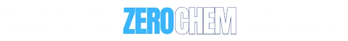 The blue and white Zero Chem logo appears in bold lettering against a clean white background for the Las Vegas cleaning service.